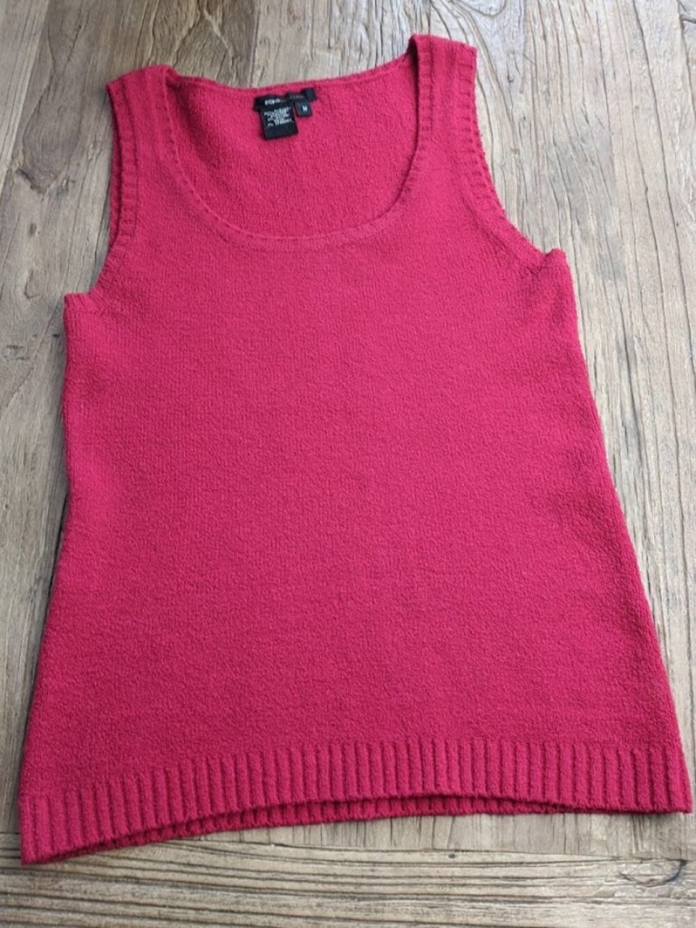 BCBG MAXAZRIA Red Textured Knit Sleeveless Top Size XS